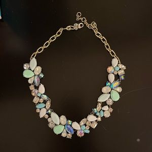 j. crew blue and turquoise statement necklace